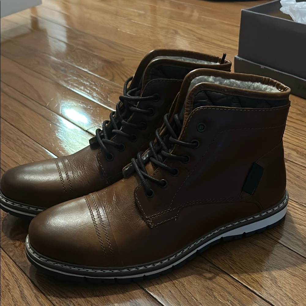 Men's Brown Leather Boots Crown Vintage size 13